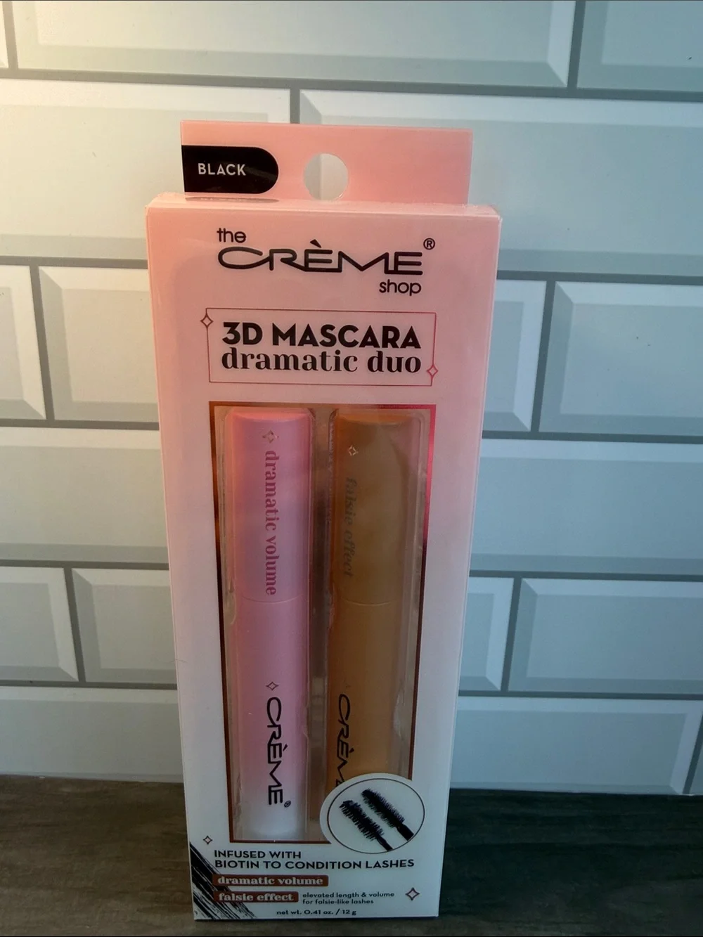 The Crème Shop 3D Mascara Dramatic Duo — Pink & Gold Volumizing Set